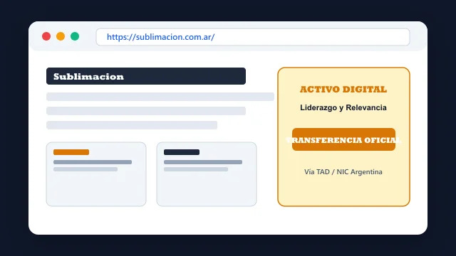 Vista del activo digital estratégico sublimacion.com.ar y transferencia formal